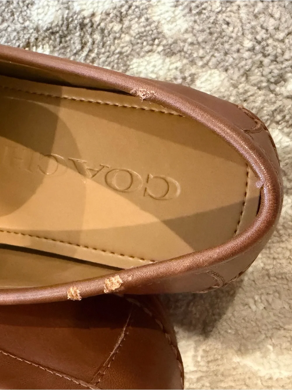 Coach Men’s Tan/Brown Signature Canvas Penny Loafers